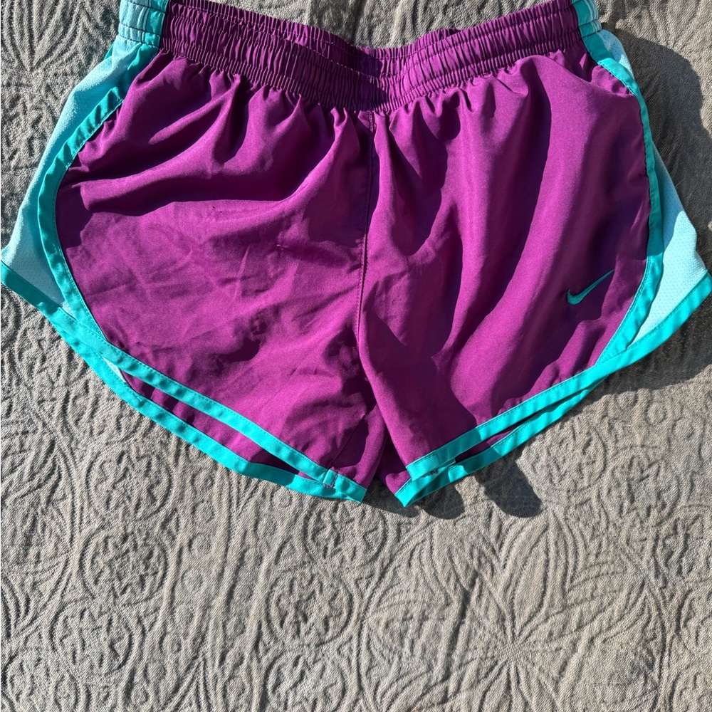 Nike Women's Athletic Shorts in Purple and Teal